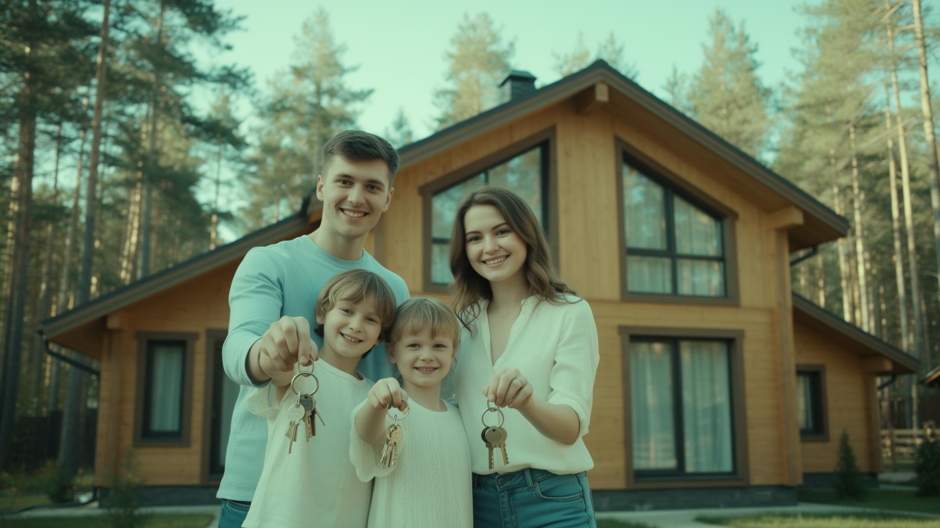 Семья с ключами от дома в КП Дьяконово